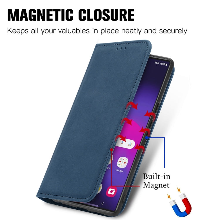 For Samsung Galaxy S25 Ultra 5G Retro Skin Feel Magnetic Leather Phone Case