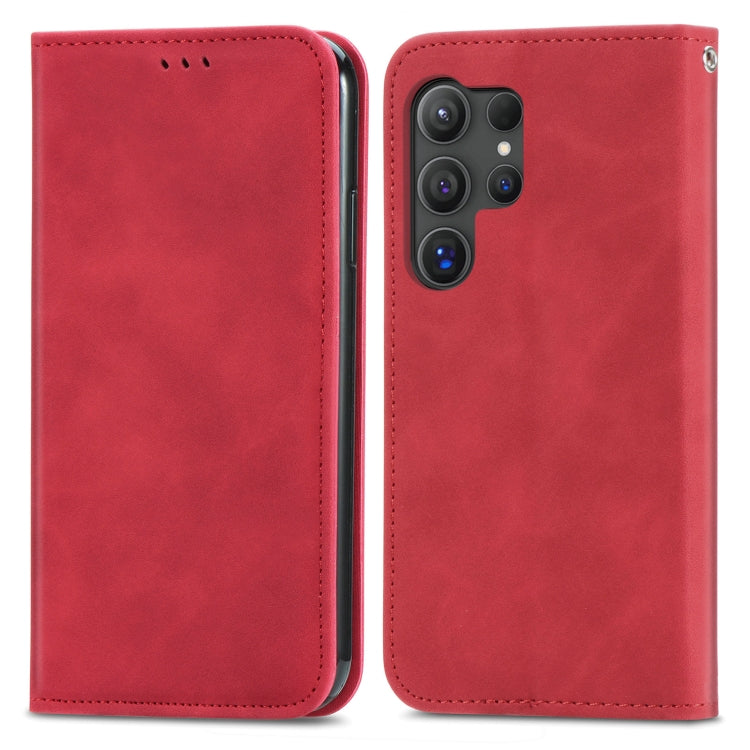 For Samsung Galaxy S25 Ultra 5G Retro Skin Feel Magnetic Leather Phone Case