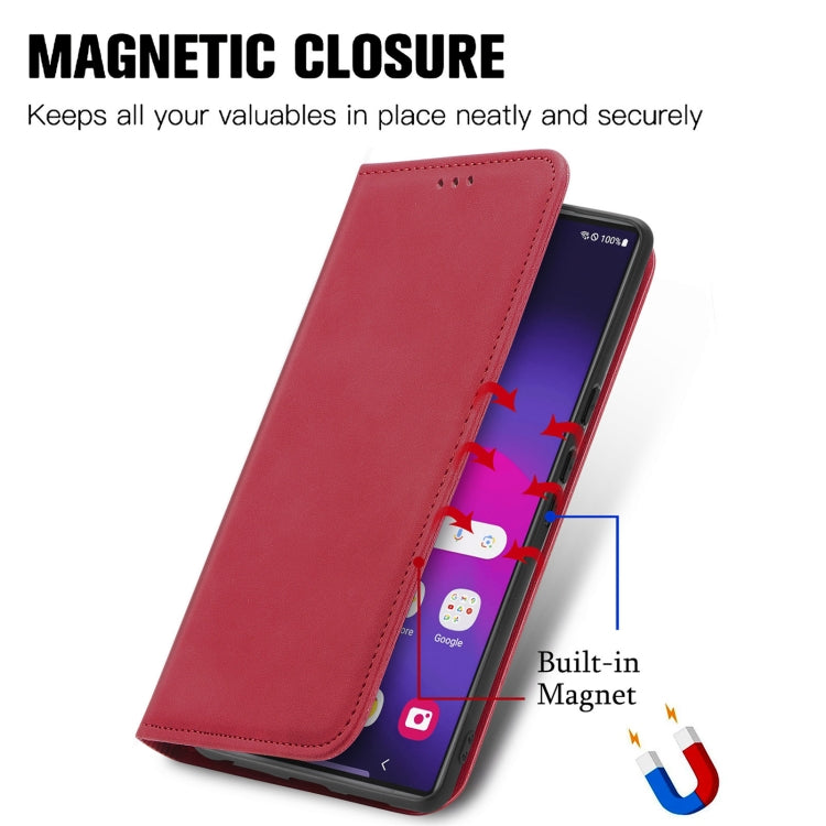 For Samsung Galaxy S25 Ultra 5G Retro Skin Feel Magnetic Leather Phone Case