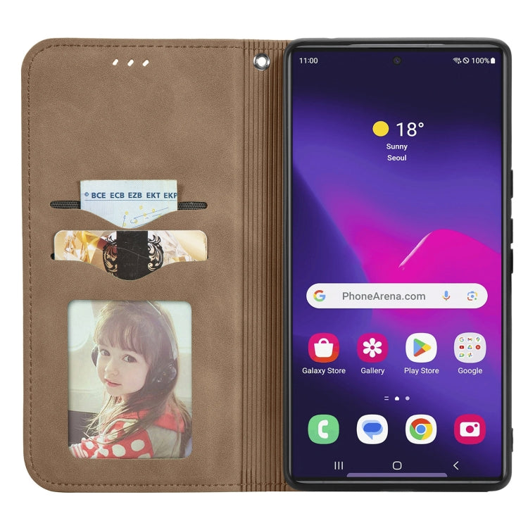 For Samsung Galaxy S25 Ultra 5G Retro Skin Feel Magnetic Leather Phone Case