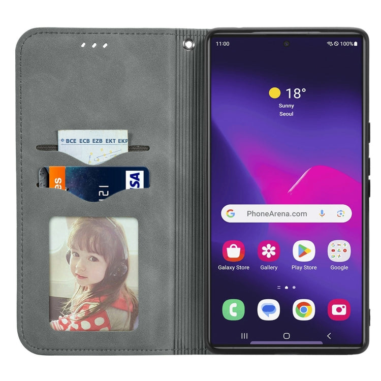 For Samsung Galaxy S25 Ultra 5G Retro Skin Feel Magnetic Leather Phone Case