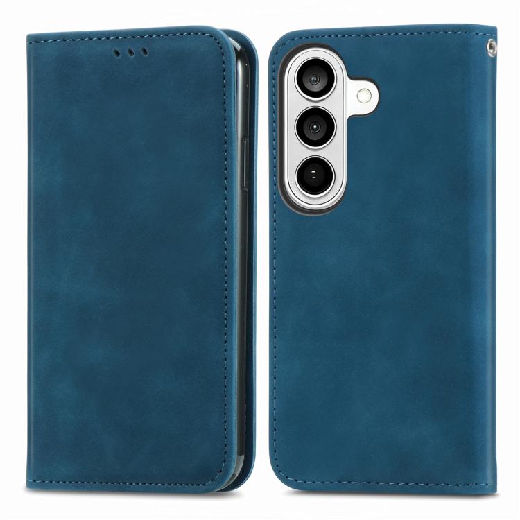 For Samsung Galaxy S26 5G Retro Skin Feel Magnetic Leather Phone Case