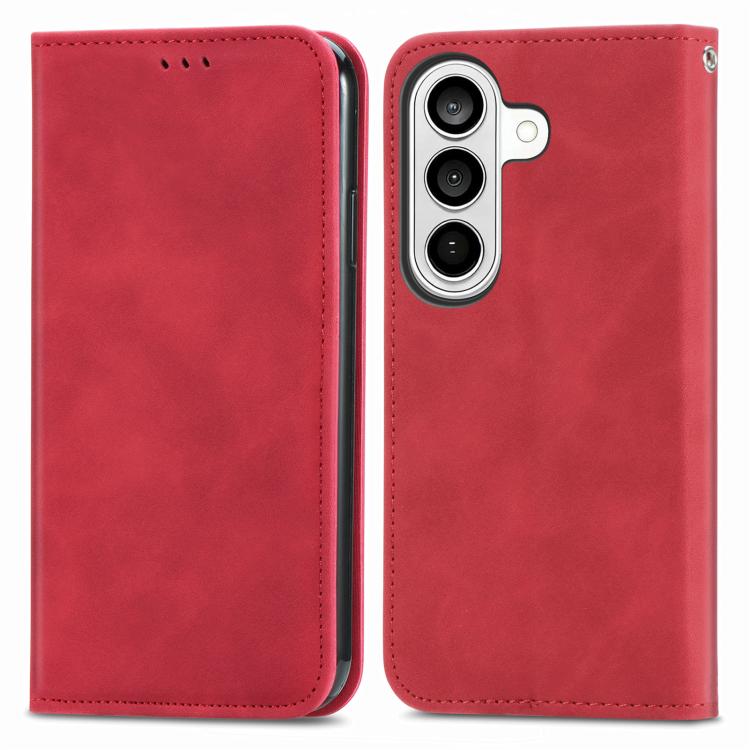For Samsung Galaxy S26 5G Retro Skin Feel Magnetic Leather Phone Case