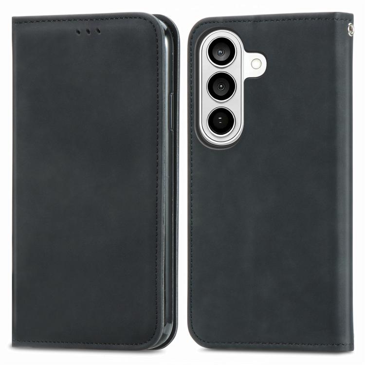 For Samsung Galaxy S26+ 5G Retro Skin Feel Magnetic Leather Phone Case