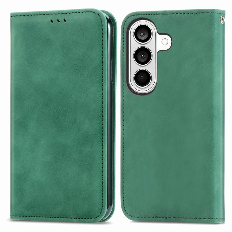 For Samsung Galaxy S26+ 5G Retro Skin Feel Magnetic Leather Phone Case