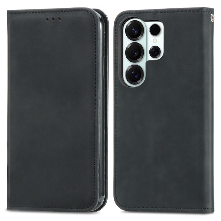 For Samsung Galaxy S26 Ultra 5G Retro Skin Feel Magnetic Leather Phone Case