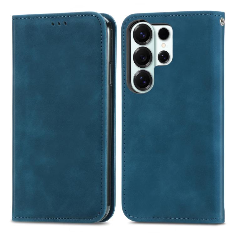 For Samsung Galaxy S26 Ultra 5G Retro Skin Feel Magnetic Leather Phone Case