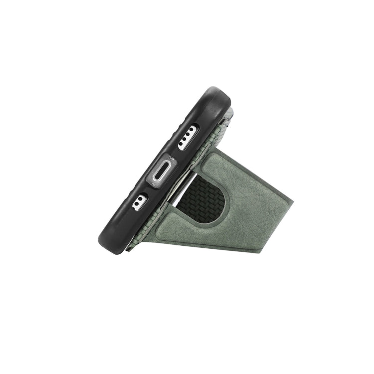 For iPhone 11 Carbon Fiber Wallet Flip Card K-shaped Holder Phone Case