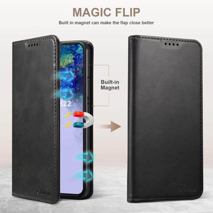 For Samsung Galaxy S26 5G Suteni Calf Texture Horizontal Flip Leather Phone Case