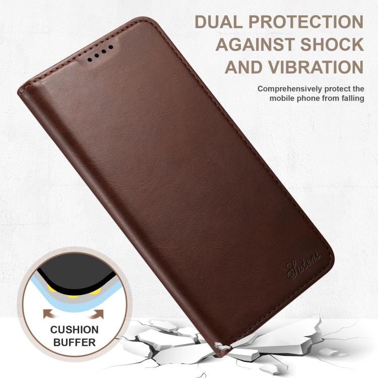 For Samsung Galaxy S26 5G Suteni Calf Texture Horizontal Flip Leather Phone Case