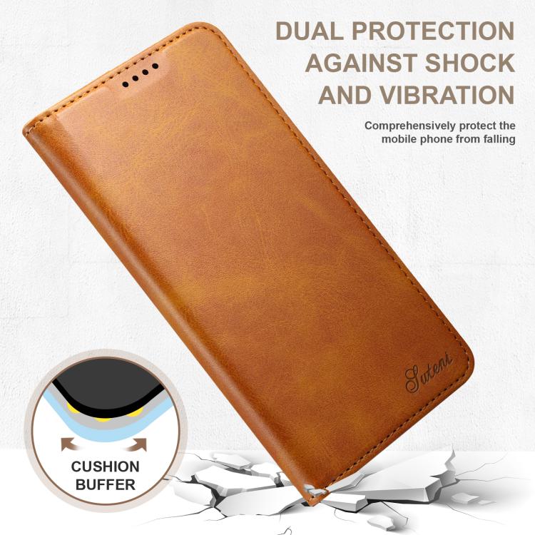 For Samsung Galaxy S26 5G Suteni Calf Texture Horizontal Flip Leather Phone Case