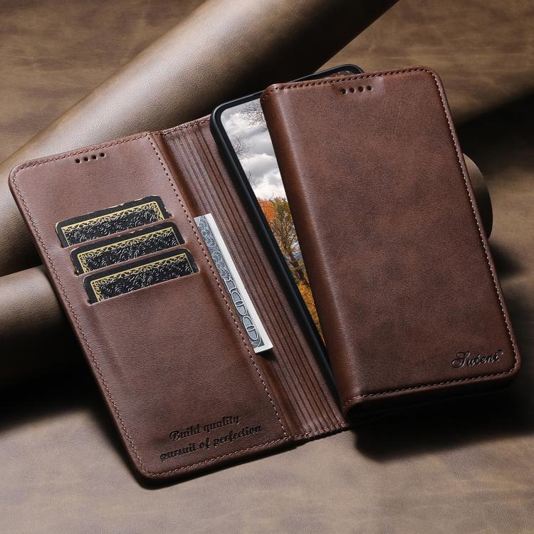 For Samsung Galaxy S26 Ultra 5G Suteni Calf Texture Horizontal Flip Leather Phone Case