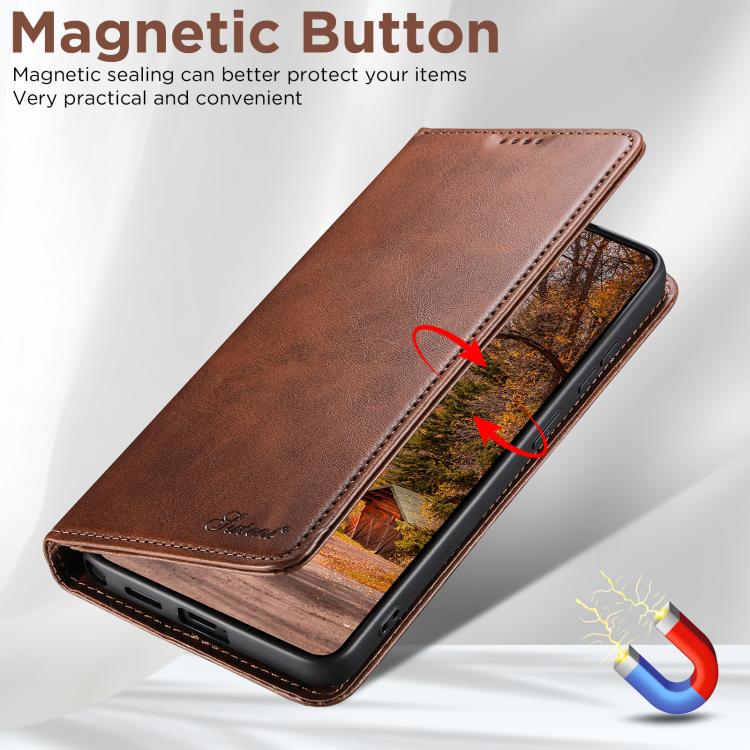For Samsung Galaxy S26 Ultra 5G Suteni Calf Texture Horizontal Flip Leather Phone Case
