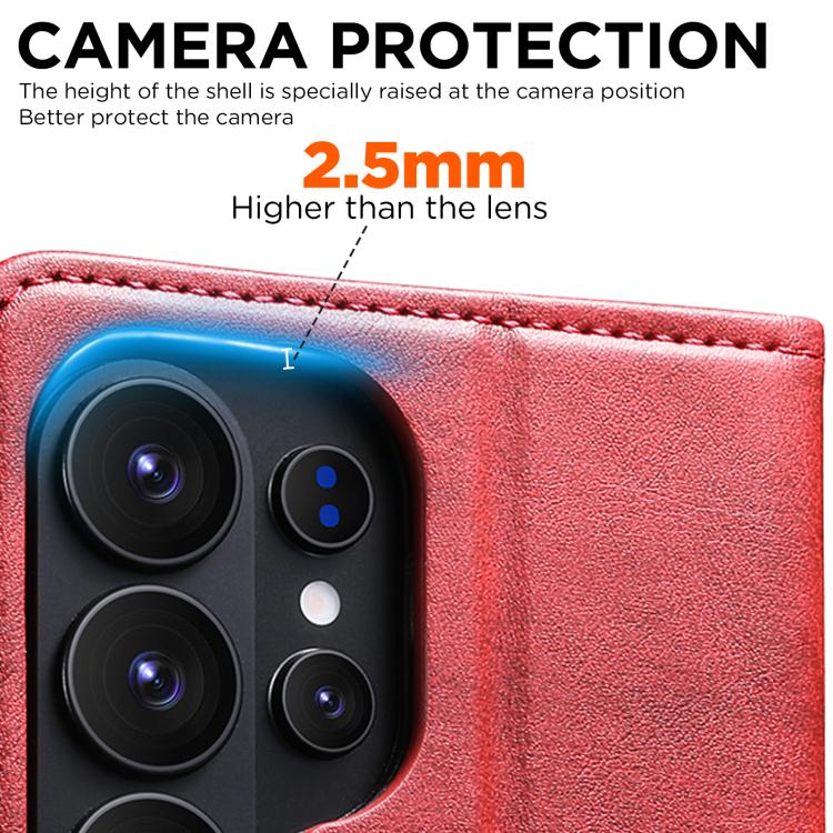 For Samsung Galaxy S26 Ultra 5G Suteni Calf Texture Horizontal Flip Leather Phone Case