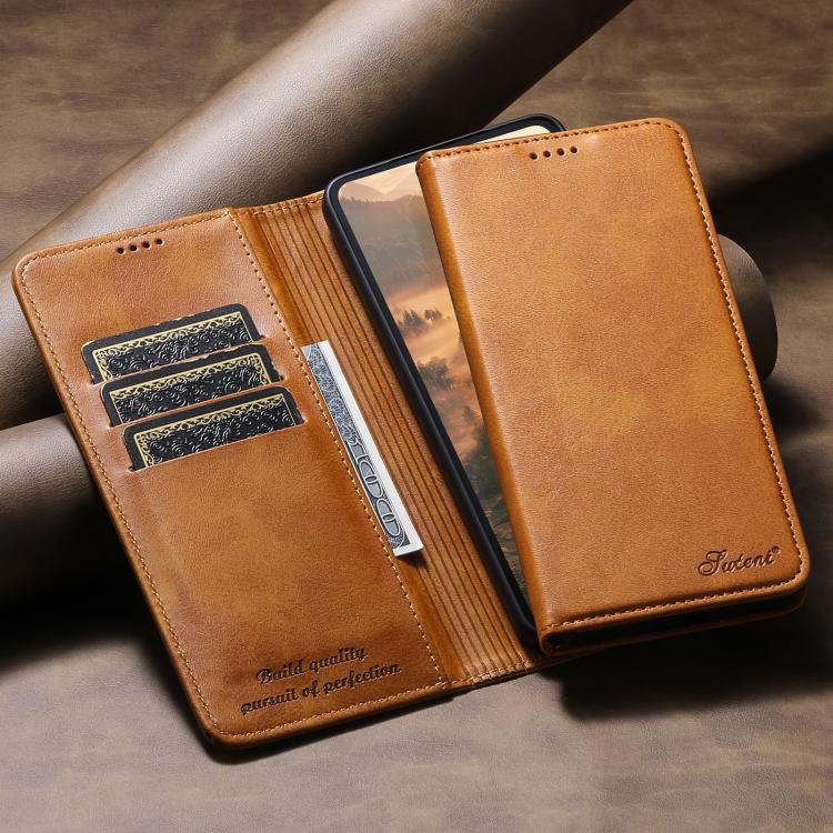 For Samsung Galaxy S26 Ultra 5G Suteni Calf Texture Horizontal Flip Leather Phone Case