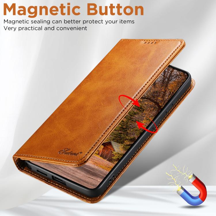 For Samsung Galaxy S26 Ultra 5G Suteni Calf Texture Horizontal Flip Leather Phone Case
