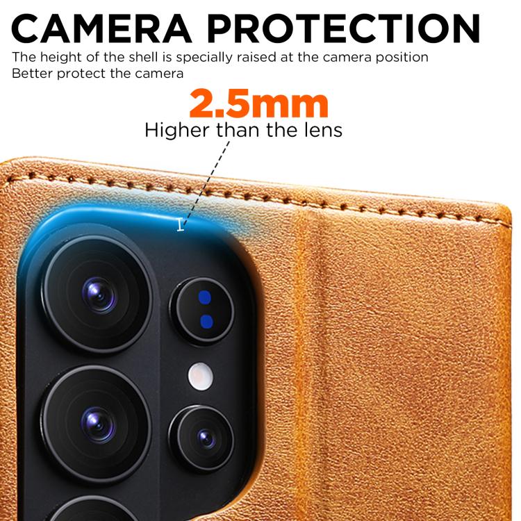 For Samsung Galaxy S26 Ultra 5G Suteni Calf Texture Horizontal Flip Leather Phone Case