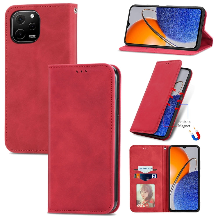 For Huawei Nova Y61 Retro Skin Feel Magnetic Flip Leather Phone Case