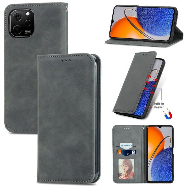 For Huawei Nova Y61 Retro Skin Feel Magnetic Flip Leather Phone Case