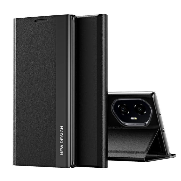 For Honor 300 Side Electroplated Adsorption Leather Phone Case