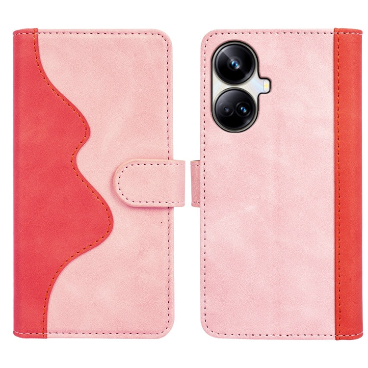 For Realme 10 Pro+ Stitching Horizontal Flip Leather Phone Case