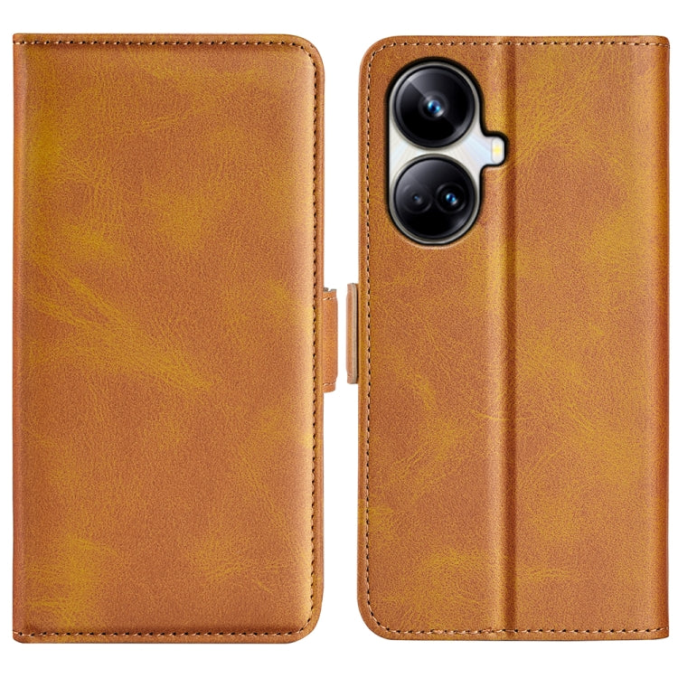 For Realme 10 Pro+ Dual-side Magnetic Buckle Horizontal Flip Leather Phone Case