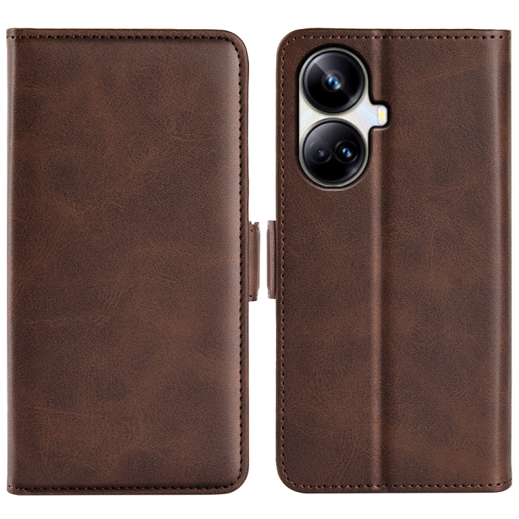 For Realme 10 Pro+ Dual-side Magnetic Buckle Horizontal Flip Leather Phone Case