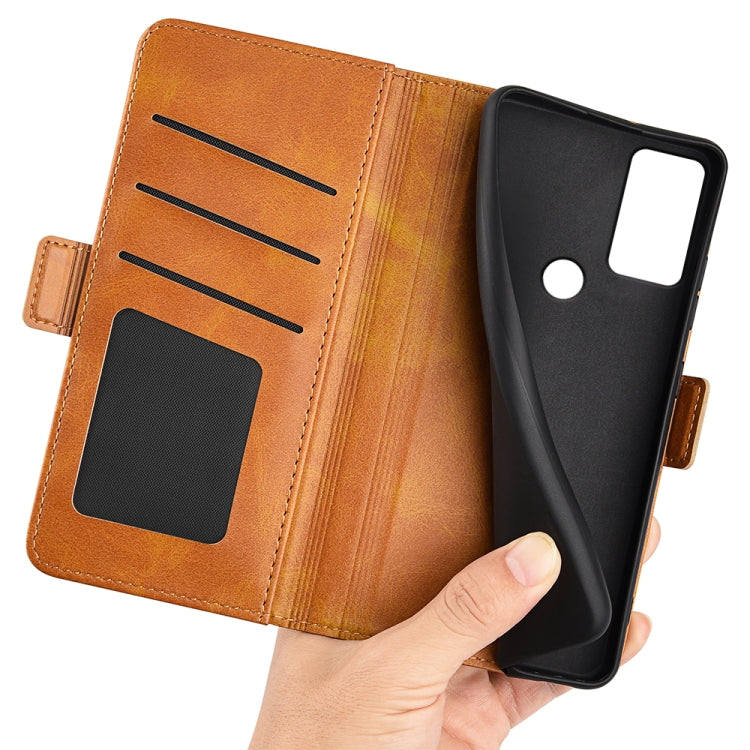 For Motolora Moto G Play 2023 Dual-side Magnetic Buckle Horizontal Flip Leather Phone Case
