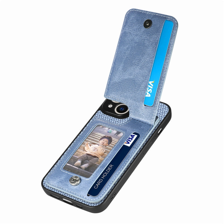 For iPhone 14 Pro Max Carbon Fiber Vertical Flip Zipper Phone Case