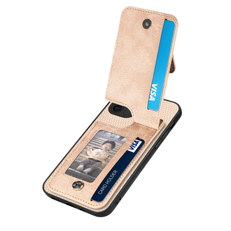 For iPhone 12 mini Carbon Fiber Vertical Flip Zipper Phone Case