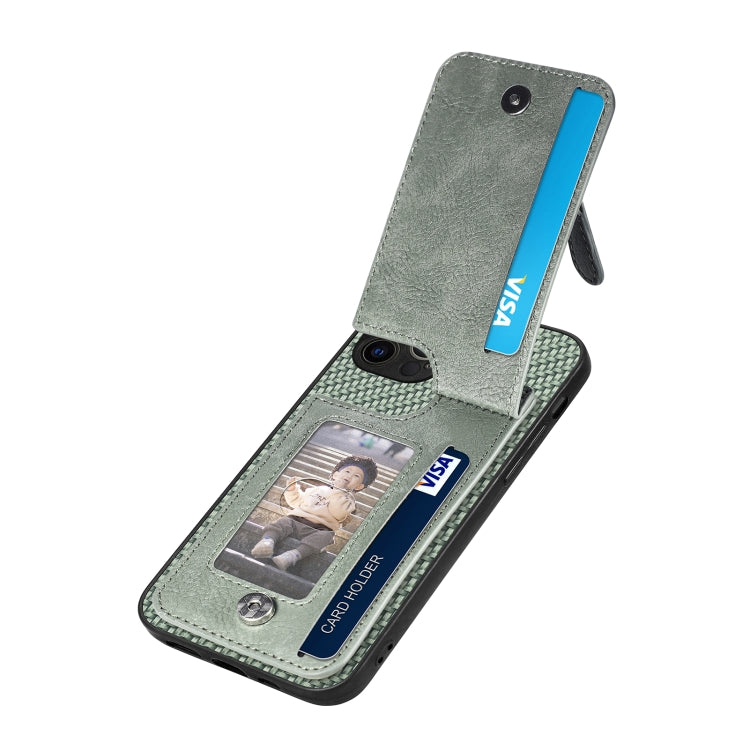 For iPhone 12 Pro Max Carbon Fiber Vertical Flip Zipper Phone Case
