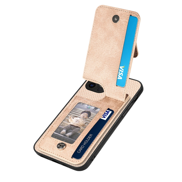 For iPhone 12 Pro Max Carbon Fiber Vertical Flip Zipper Phone Case