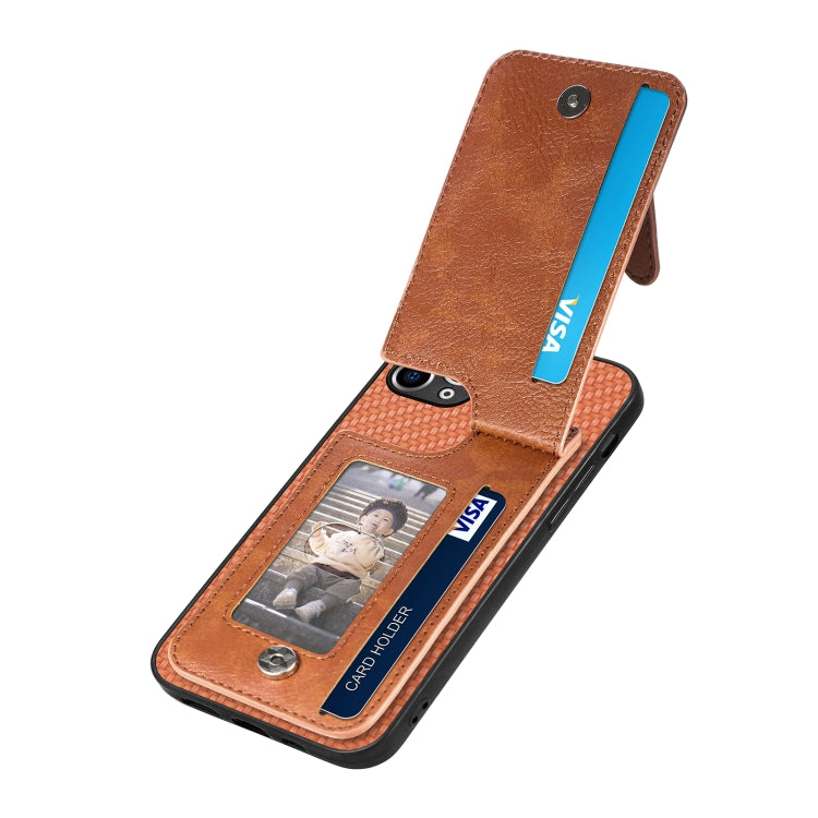 For iPhone 11 Pro Max Carbon Fiber Vertical Flip Zipper Phone Case