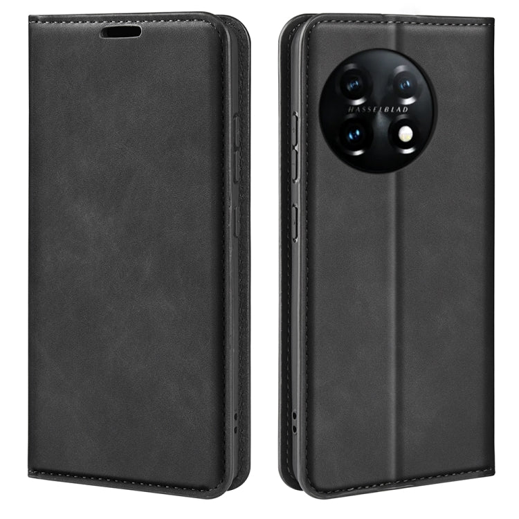 For OnePlus 11  Retro-skin Magnetic Suction Leather Phone Case