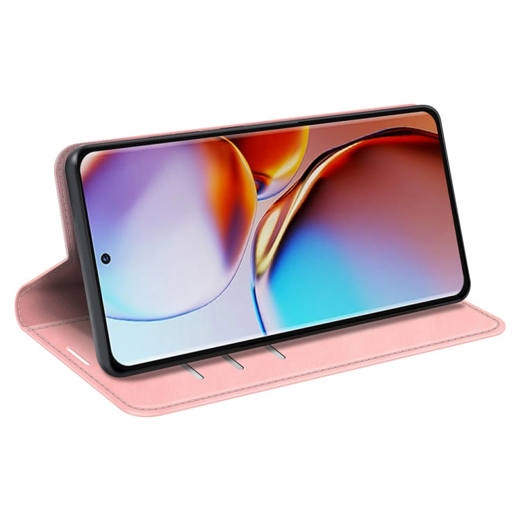 For Motorola Moto X40 Retro-skin  Magnetic Suction Leather Phone Case