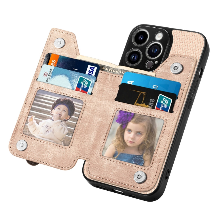 For iPhone 14 Pro Carbon Fiber Horizontal Flip Zipper Wallet Phone Case