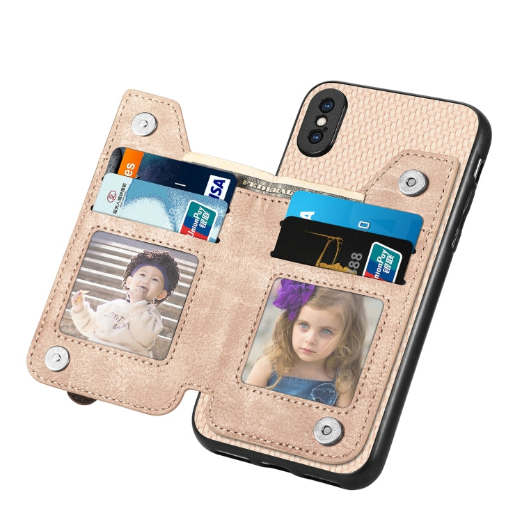 For iPhone XS Max Carbon Fiber Horizontal Flip Zipper Wallet Phone Case
