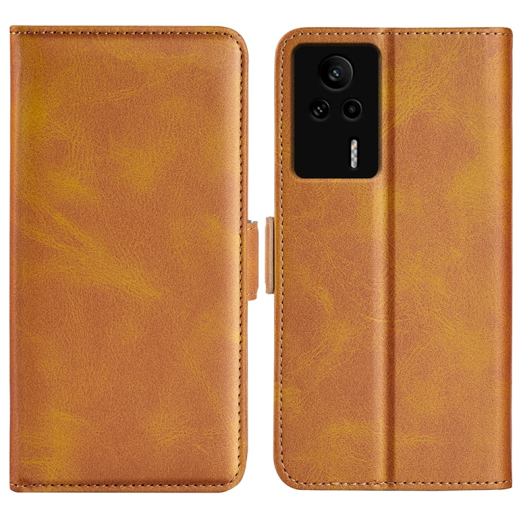 For Xiaomi Redmi K60E Dual-side Magnetic Buckle Horizontal Flip Leather Phone Case