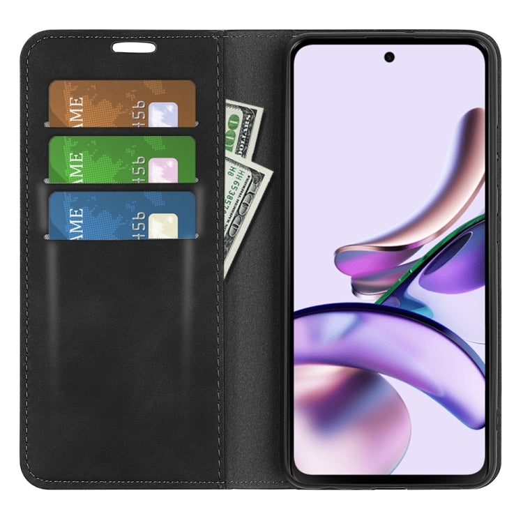 For Motorola Moto E13 Retro-skin  Magnetic Suction Leather Phone Case