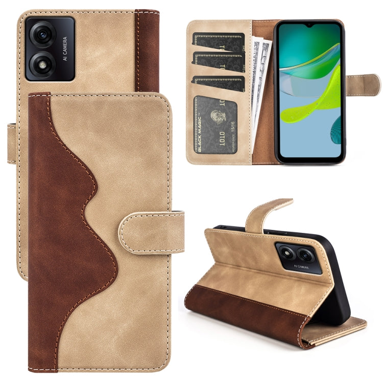 For Motorola Moto E13 Stitching Horizontal Flip Leather Phone Case