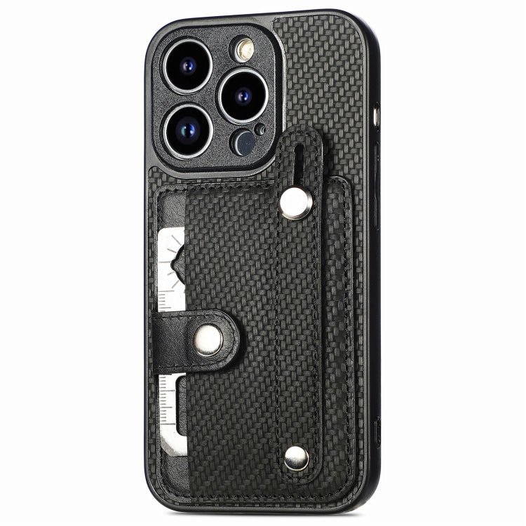 For iPhone 14 Pro Wristband Kickstand Card Wallet Back Cover Phone Case with Tool Knife