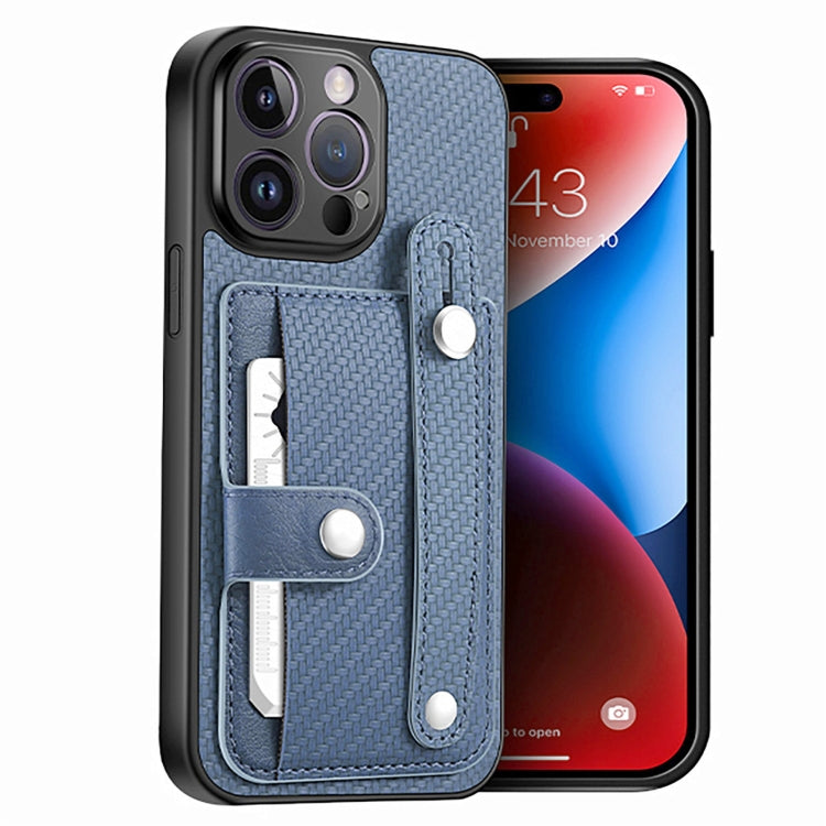 For iPhone 14 Pro Wristband Kickstand Card Wallet Back Cover Phone Case with Tool Knife