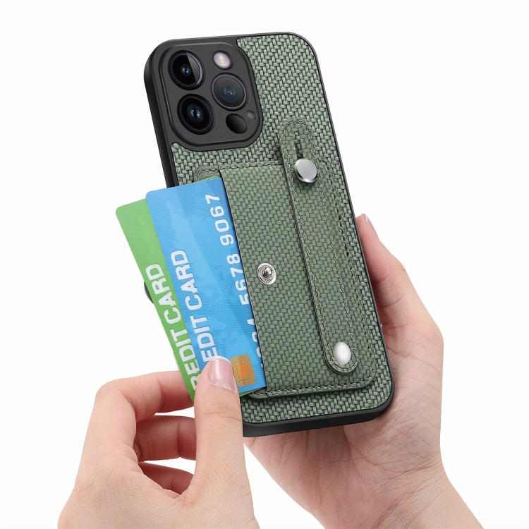 For iPhone 14 Pro Wristband Kickstand Card Wallet Back Cover Phone Case with Tool Knife