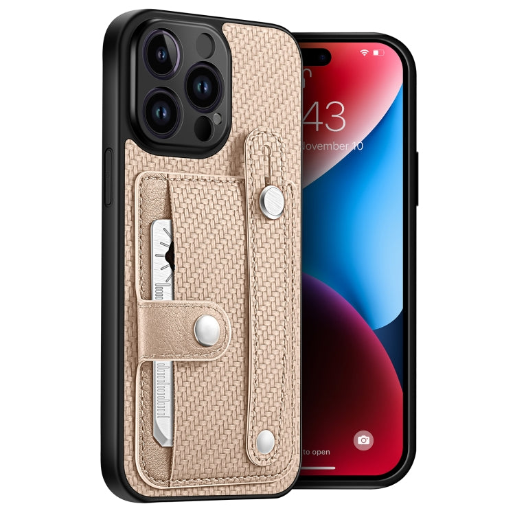 For iPhone 14 Pro Wristband Kickstand Card Wallet Back Cover Phone Case with Tool Knife