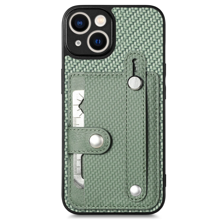 For iPhone 14 Plus Wristband Kickstand Card Wallet Back Cover Phone Case with Tool Knife