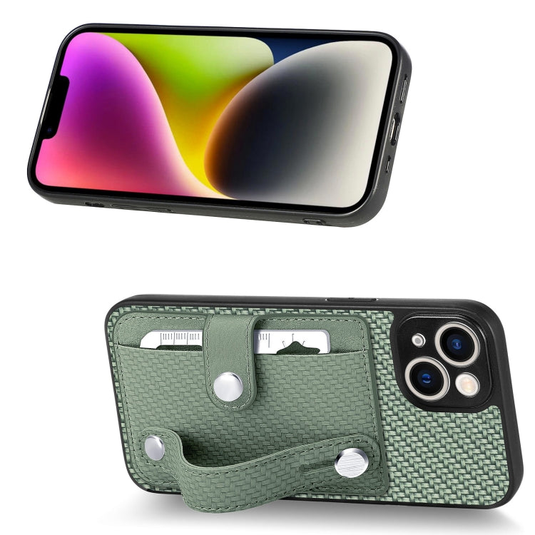 For iPhone 14 Plus Wristband Kickstand Card Wallet Back Cover Phone Case with Tool Knife