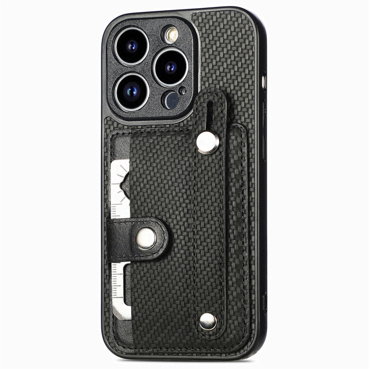 For iPhone 14 Pro Max Wristband Kickstand Card Wallet Back Cover Phone Case with Tool Knife