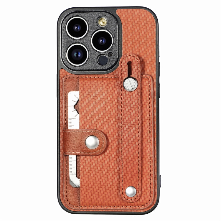 For iPhone 13 Pro Wristband Kickstand Card Wallet Back Cover Phone Case with Tool Knife