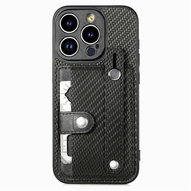 For iPhone 13 Pro Max Wristband Kickstand Card Wallet Back Cover Phone Case with Tool Knife