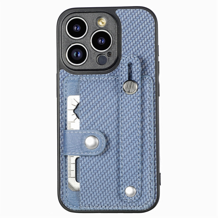 For iPhone 13 Pro Max Wristband Kickstand Card Wallet Back Cover Phone Case with Tool Knife